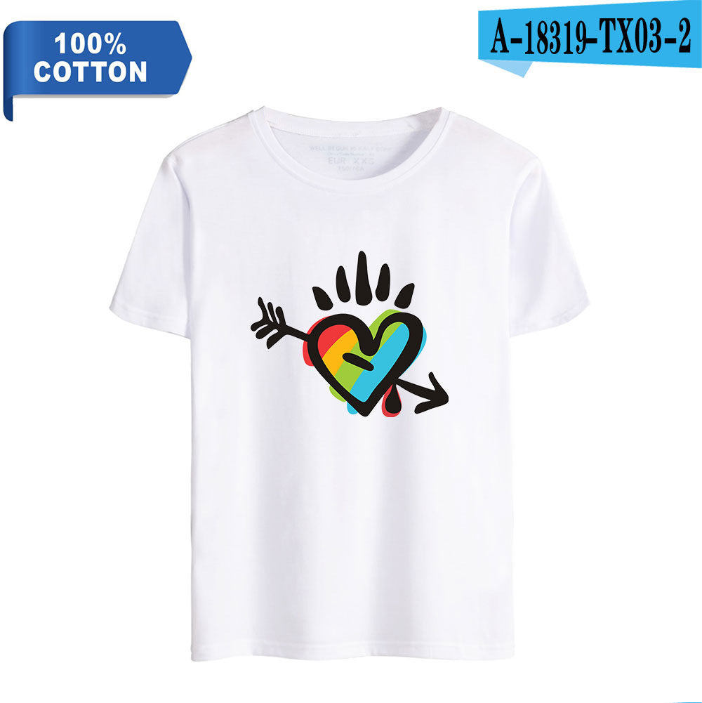 Street Casual Round Neck Short Sleeve Men's And Women's T-shirts