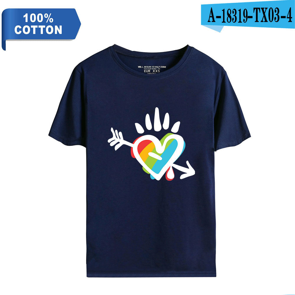 Street Casual Round Neck Short Sleeve Men's And Women's T-shirts