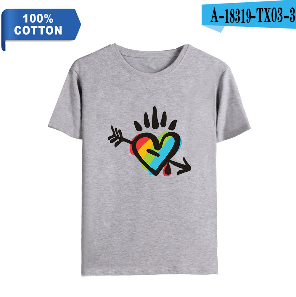 Street Casual Round Neck Short Sleeve Men's And Women's T-shirts