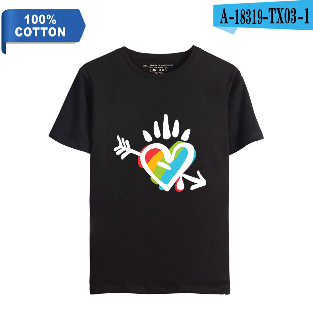 Street Casual Round Neck Short Sleeve Men's And Women's T-shirts