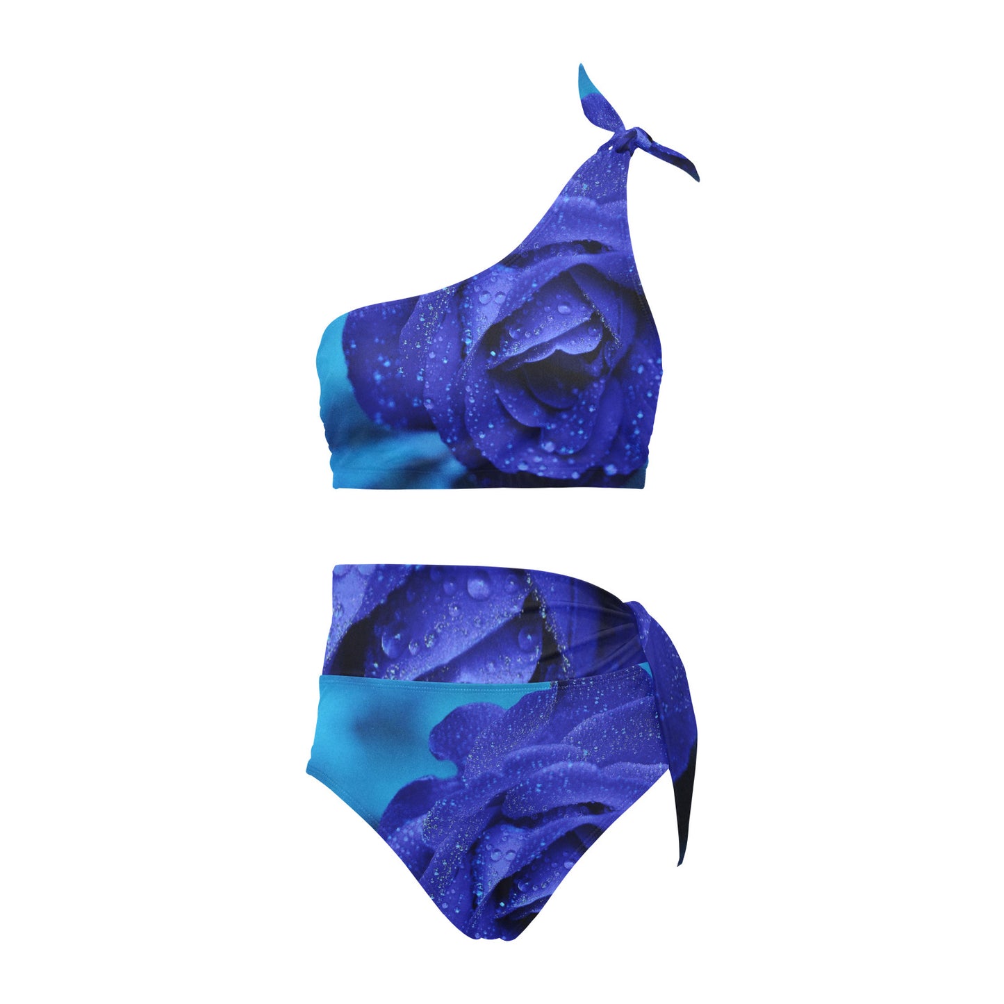 Bikinisett med høy midje med én skulder - Denne kan du få med ditt eget PRIVATE design