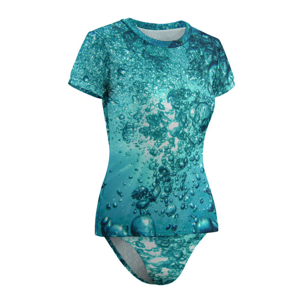 Kortermet todelt bikini/ badedrakt Mintgrønn - Denne kan du få ditt PRIVATE design på.